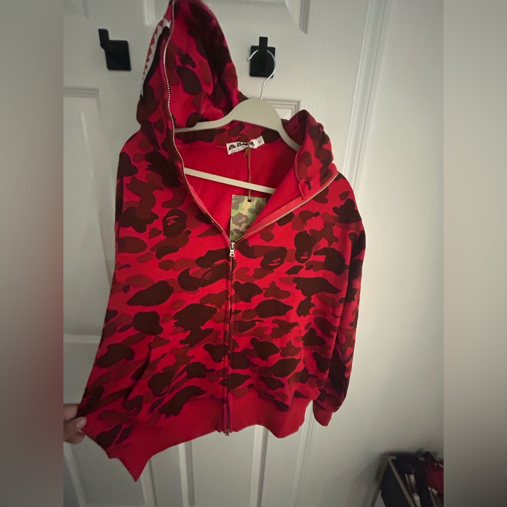 Red A Bathing Ape Hoodie